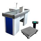 Caixa Supermercado Empacotador Azul 1,50m Check Out E Balança