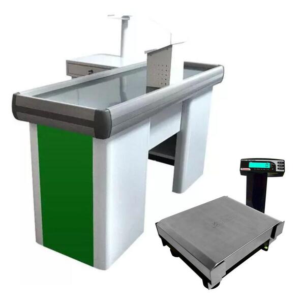 Caixa Supermercado Empacotador Verde 1,50m Check Out E Balanç