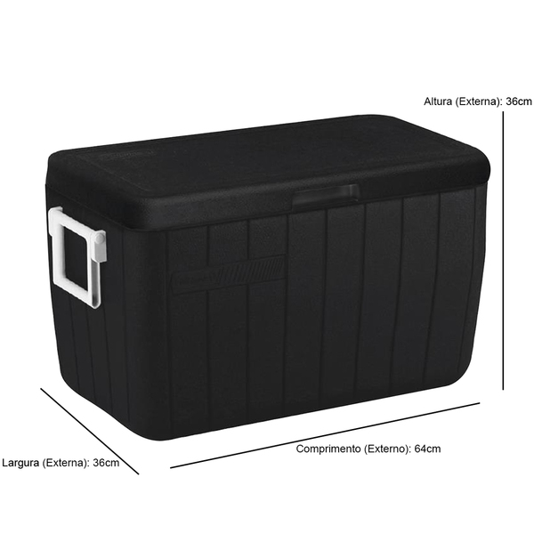 Caixa Térmica Coleman 48 Qt 45,4 Litros All Black | Leroy Merlin