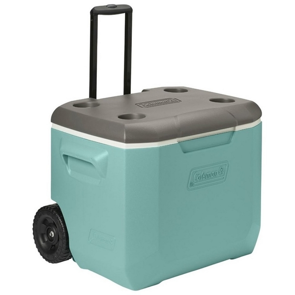 Caixa Térmica Coleman 56,7 Litros 60 Qt Verde Com Rodas E Alç