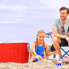 Caixa Térmica Cooler 48qt 45litros Com Dreno Coleman Vermelho