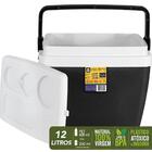 Caixa Termica Cooler Com Alça 12l Bel - Cor Preto E Branco
