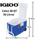 Caixa Térmica Cooler Com Rodinhas Igloo Roller 53 Latas 36l