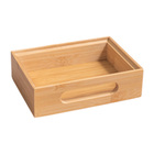 Caixa Organizadora Vazada de Bambu Natural Retangular 11x4,5x15cm Oikos