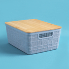 Caixas Organizadora com Tampa de Bambu Azul 4L Oikos
