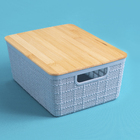 Caixas Organizadora com Tampa de Bambu Azul 4L Oikos