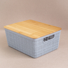 Caixas Organizadora com Tampa de Bambu Azul 4L Oikos