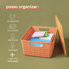 Caixas Organizadora com Tampa de Bambu Terracota 4L Oikos