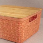 Caixas Organizadora com Tampa de Bambu Terracota 4L Oikos