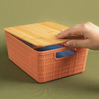 Caixas Organizadora com Tampa de Bambu Terracota 4L Oikos