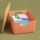 Caixas Organizadora com Tampa de Bambu Terracota 4L Oikos