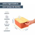 Caixas Organizadora com Tampa de Bambu Terracota 4L Oikos