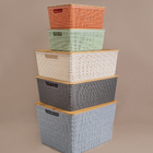 Caixas Organizadora com Tampa de Bambu Verde 4L Oikos