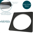 Caixilho 15x15 Preto Fosco Aço Inox 304 Porta Grelha Suporte
