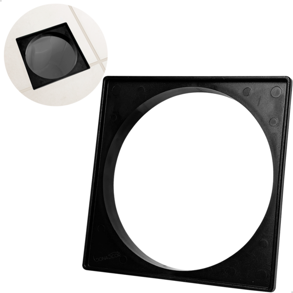 Caixilho Preto Fosco Porta Grelha De Plástico 15x15 Suporte P