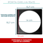 Caixilho Preto Fosco Porta Grelha De Plástico 15x15 Suporte P