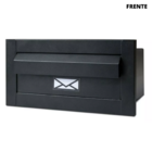 Caixinha De Correio Carteiro Parede Muro Inox Moderna Preta