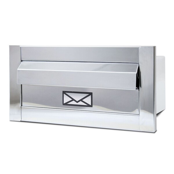 Caixinha De Correio P/ Embutir 29 Cm All Inox Moderna Prata