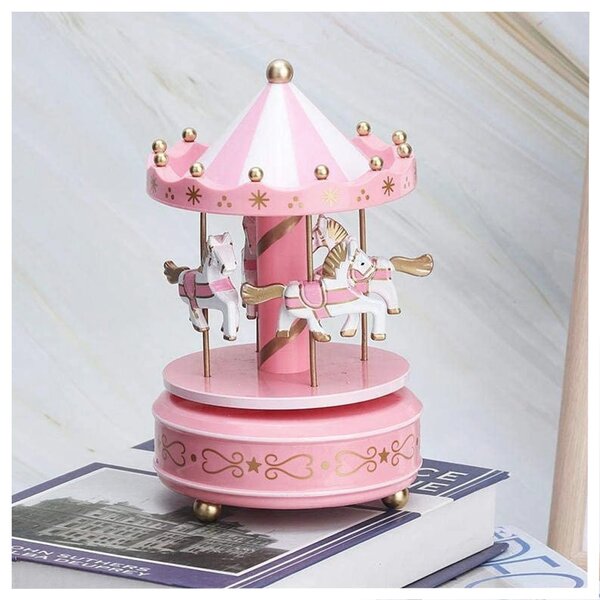 Caixinha De Música A Corda Enfeite Decorativo Carrossel 17cm