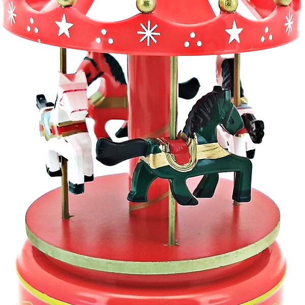 Caixinha De Música A Corda Enfeite Decorativo Carrossel 18cm
