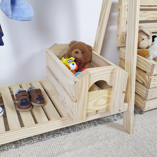 Caixote De Feira Organizador Decorativo Em Madeira Pequeno -