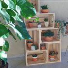 Caixote De Madeira Organizador Modular Quadrado Pequeno - Nat