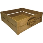 Caixote Em Mdf Cesta Quadrada Com Rotulo Trabalhado Cru P - D