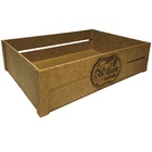 Caixote Em Mdf Cesta Retangular Com Rótulo Trabalhado Cru M -