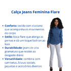 Calça Jeans Feminina Flare Elastano Lycra Branco 52