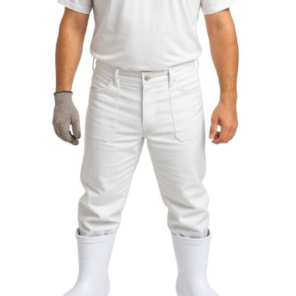 Calça Prifissional Trabalho Pesado Bim Metade Elástico Branca
