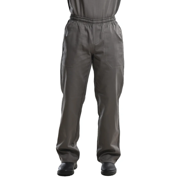 Calça Profissional Brim Pesado Elástico Total Cordão Cinza  5