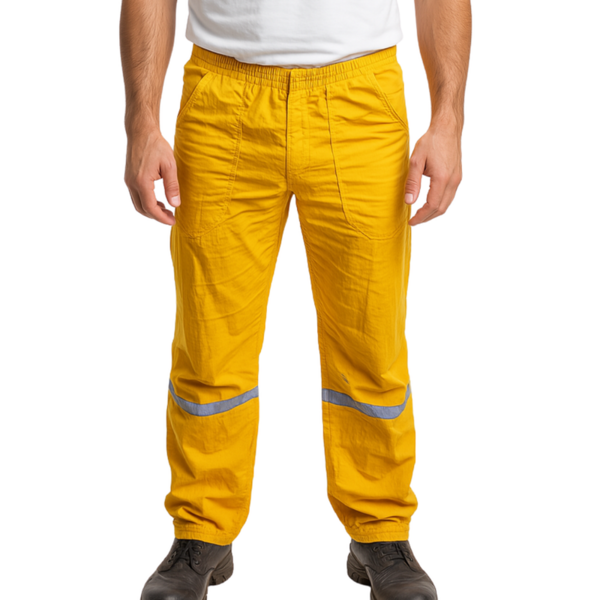 Calça Uniforme Profissional Elástico Tactel Amarelo Ouro Ex A