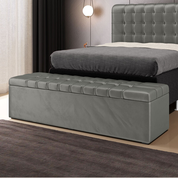 Calçadeira Alpha 140 / N-023 Veludo Cinza Claro