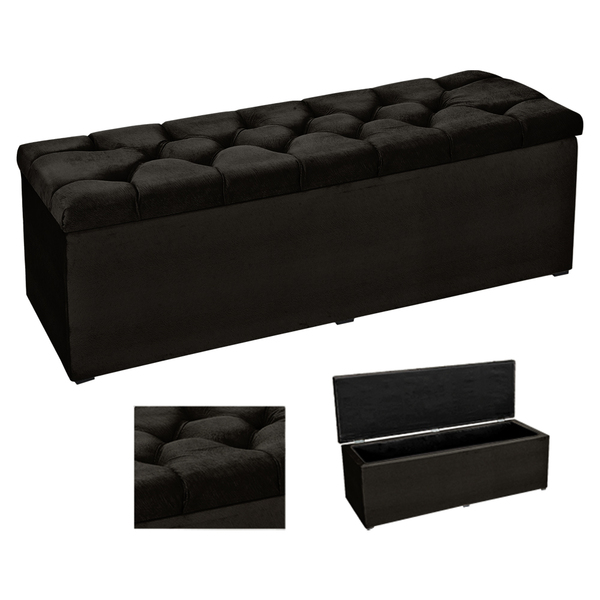 Calçadeira Baú 140 Cm Alaska Casal Suede Animaleh - Vs Decor
