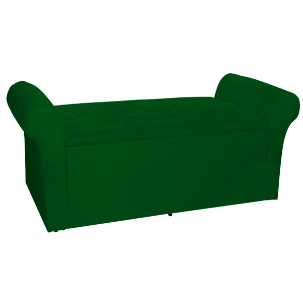 Calçadeira Báu Cancun 1 40 Cm Suede Verde - Montanaris Decor