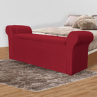 Calçadeira Báu Cancun 1 40 Cm Suede Vermelho - Montanaris Dec