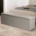 Calçadeira Baú Casal 1,40m Berlim Material Sintético Bege Dal