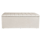 Calçadeira Baú Casal 1,40m Londres Suede Bege Dal Poz Estofad