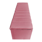 Calçadeira Baú Casal 1,40m Londres Veludo Rosa Dal Poz Estofa