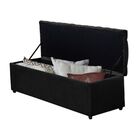 Calçadeira Baú Casal 138 Cm Imperatriz Capitonê Suede Preto