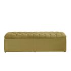 Calçadeira Baú Casal 138 Cm Imperatriz Suede Amarelo
