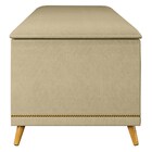 Calçadeira Baú Casal 140cm Com Tachas Imperial J02 Linho Arei