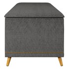 Calçadeira Baú Casal 140cm Com Tachas Imperial J02 Linho Graf