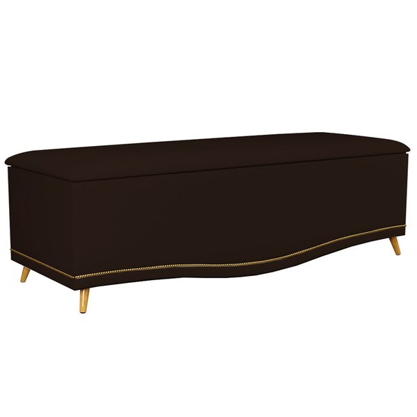 Calçadeira Baú Casal 140cm Com Tachas Imperial J02 Sintético