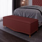 Calçadeira Baú Casal 140cm Com Tachas Imperial J02 Veludo Vin