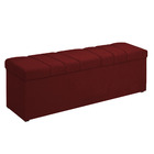 Calçadeira Baú Casal  Kiara 140 Cm Suede Vermelho - D A Decor