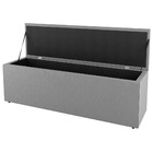 Calçadeira Baú Casal Cora 140cm Suede Cinza Claro - Desk Desi