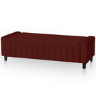 Calçadeira Baú Casal Estofada Alicia Veludo Marsala