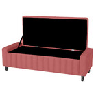 Calçadeira Baú Casal Estofada Alicia Veludo Rose