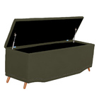 Calçadeira Baú Casal Estofada Maitê Veludo Chocolate